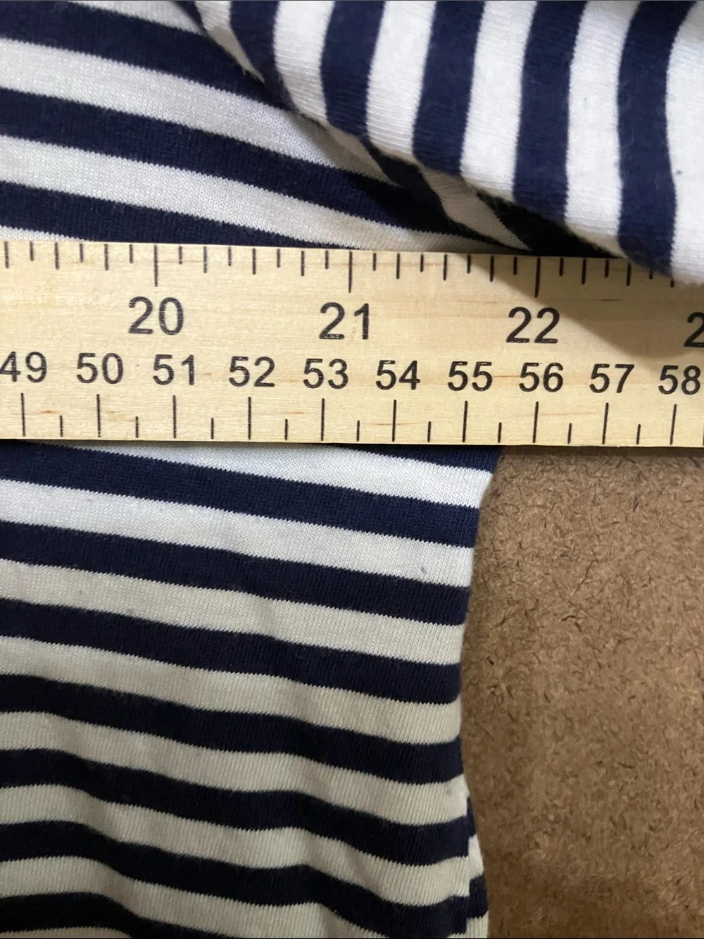 Michael Kors Navy & White Striped Long Sleeve Henley Top